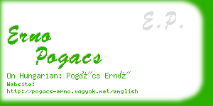 erno pogacs business card